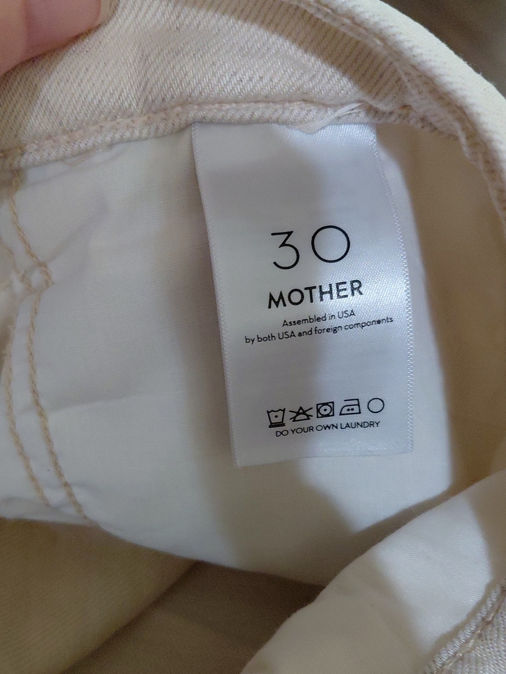 Mother Cream Wide-Leg Trousers, Size 30 - Picture 6 of 10